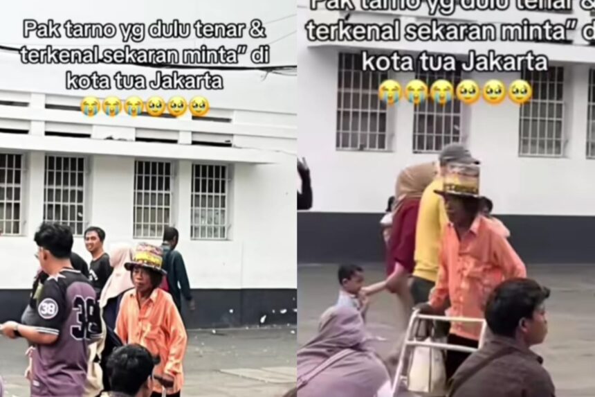 Pak Tarno saat di Kota Tua, Jakarta Barat. Foto: Tangkapan layar Instagram @mygigmedia