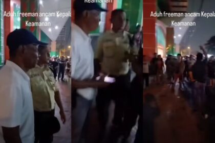 Kepala sekuriti Pasar Induk Kramatjati, Jakarta Timur mengalami intimidasi. Foto: Tangkapan layar Instagram @warungjurnalis