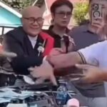 Sosok anggota DPRD Lampung Utara, Hatami, menjadi sorotan publik usai beredar video viral yang memperlihatkan dirinya menyawer disk jockey (DJ). Foto: Tangkap layar IG @info.negri