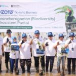 Penanaman 5.000 bibit mangrove pada acara GoZero% Goes to Borneo di Tarakan, Kalimantan Utara. Foto: Telkom Indonesia