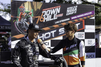 Pada final run yang berlangsung Minggu (4/5), downhiller Andy Prayoga sukses keluar sebagai kampiun di kelas utama Men Elite.