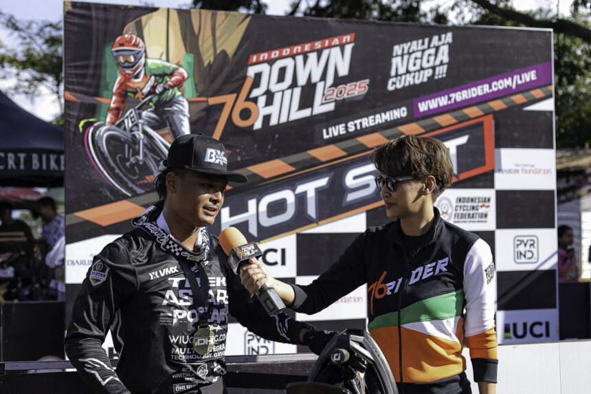 Pada final run yang berlangsung Minggu (4/5), downhiller Andy Prayoga sukses keluar sebagai kampiun di kelas utama Men Elite.