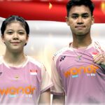 Pebulu tangkis ganda campuran Indonesia Jafar Hidayatullah/Felisha Nathaniel Pasaribu. Foto: X @INABadminton