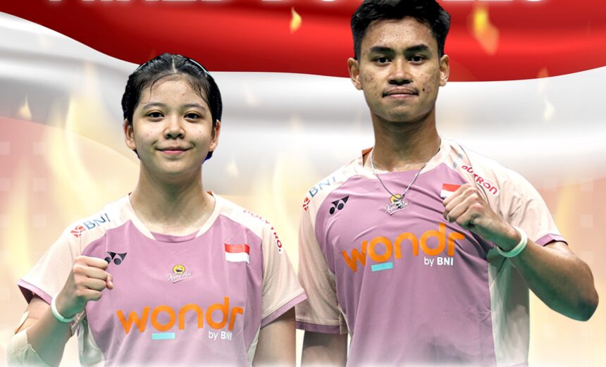 Pebulu tangkis ganda campuran Indonesia Jafar Hidayatullah/Felisha Nathaniel Pasaribu. Foto: X @INABadminton