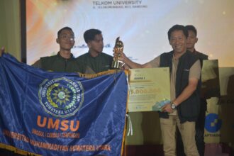 Juara 1 Anugerah Innovillage 2024, Universitas Muhammadiyah Sumatera Utara, Hydrotech: Implementasi Smart Greenhouse Hidroponik Berbasis IOT dan Machine Learning melalui Pemanfaatan Energi Terbarukan (Solar Panel) untuk Meningkatkan Ekonomi dan Produktivitas Pertanian Ibu-Ibu PKK di Desa Sambirejo Timur. Foto: Telkom Indonesia