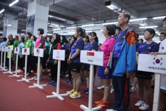 Komjen Pol (P) Petrus Reinhard Golose, mantan Kepala Badan Narkotika Nasional (BNN RI) membuka Kejuaraan International Table Tennis Championship POR MAESA 2025 di Donic Sport Center, Baywalk Mall Pluit, Jakarta. Kejuaraan tenis meja ini digelar mulai tanggal 9-11 Mei 2025. Foto: Ist