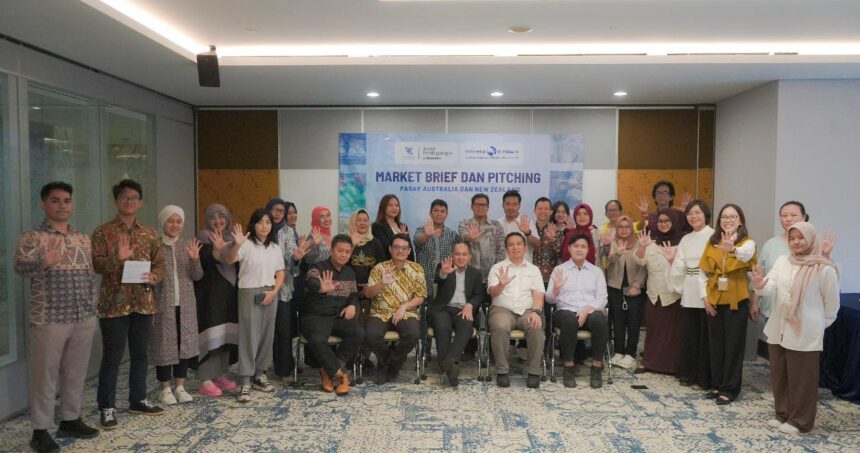 Lembaga Pembiayaan Ekspor Indonesia (LPEI) bersama Atase Perdagangan Canberra, Kementerian Perdagangan RI, dan Export Expert Indonesia dalam Market Brief dan Pitching Pasar Australia dan New Zealand yang digelar di Jakarta beberapa waktu lalu. Foto: Dok LPEI
