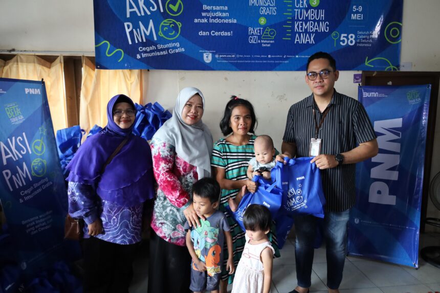 PT Permodalan Nasional Madani (PNM) menggelar aksi serentak pencegahan stunting dan imunisasi gratis di seluruh cabang PNM yang tersebar di Indonesia.