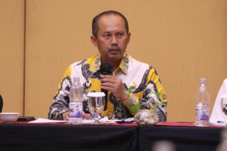 Deputi Bidang Kominfo Kemenko Polkam, Marsekal Muda TNI Eko Dono Indarto, dalam “Rapat Koordinasi Penyelarasan dan Sinergi Tugas dan Fungsi Satuan Tugas Komunikasi dan Media pada Seluruh Desk Bidang Polkam” di Cibubur, Jawa Barat, Kamis (22/5/2025). Foto: Kemenko Polkam