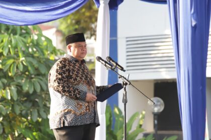 Kepala Badan Pengawasan Keuangan dan Pembangunan (BPKP), Muhammad Yusuf Ateh dalam Upacara Hari Ulang Tahun ke-42 BPKP di Kantor Pusat BPKP, Jakarta, Sabtu (31/5/2025). Foto: Dok BPKP