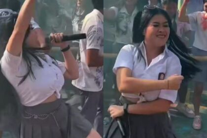 Geger seorang dj mengenakan pakaian seksi saat diundang perayaan kelulusan sekolah di Bali. Foto: Tangkap layar IG @aryawedakarna