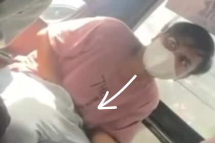 Seorang pria melakukan masturbasi di dalam angkot. Foto: Tangkapan layar Instagram @medsoszone