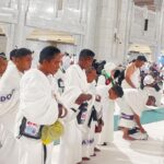 Suasana Masjidil Haram yang dipenuhi jamaah haji Indonesia.