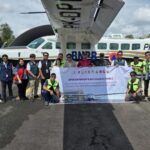Tim Operasi Modifikasi Cuaca (OMC) wilayah Provinsi Riau di depan armada penerbangan usai penutupan OMC tahap I, pada Rabu (7/5/2025). Foto: Ist