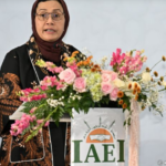 Menteri Keuangan Sri Mulyani saat membuka Sarasehan Ekonom Islam Ikatan Ahli Ekonomi Islam (IAEI) di Jakarta.