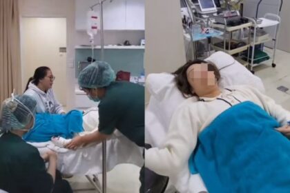 Seorang Influencer Tiktok kejang-kejang diduga saat overdosis obat bius di klinik kecantikan. Foto: Tangkap layar TikTok @memeflome