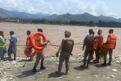 Banjir akibat hujan deras di Pakistan. Foto: X