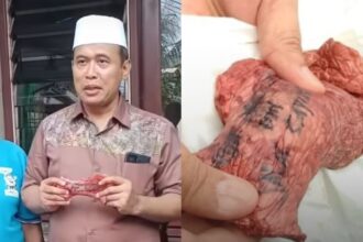 Ada tulisan yang bernama salah satu pemberi hewan kurban di Masjid Jami Al Ikhlas di Pondok Betung, Tangerang Selatan. Foto: Tangkap layar X @NeVerAl0nely