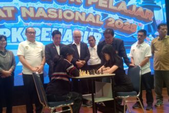 Adri Lazuardi usai Pembukaan Festival Catur Pelajar Tingkat Nasional di SMAK 1 PENABUR Tanjung Duren, Jakarta, Kamis (26/6/2025). Foto/ipol