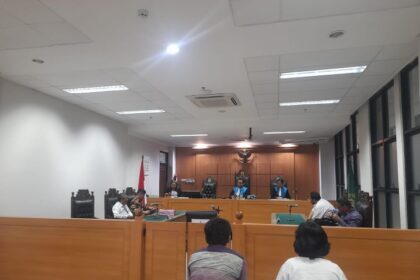 Suasana sidang di PTUN Jakarta terkait gugatan penerbitan surat tanah. Foto: Ist