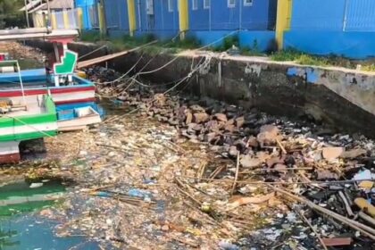 ondisi sampah yang berada di Dermaga Pulau Lancang, Pulau Seribu.(Foto dok pribadi)