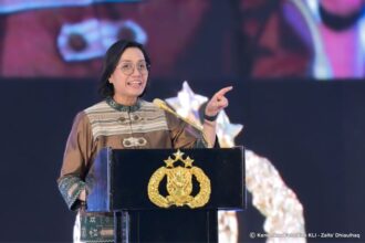 Menkeu Sri Mulyani saat mengikuti acara Musyawarah Perencanaan Pembangunan (Musrenbang) Polri Tahun 2025. Foto: Kemenkeu