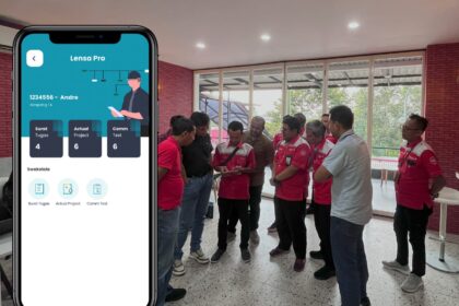 Peluncuran aplikasi digital Laporan Engineering Nasional Sistem Aplikasi – Proyek (LENSA-PRO) di Telkom Akses Legok, Tangerang, beberapa waktu yang lalu. Foto: Telkom Indonesia