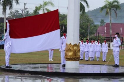 Ilustrasi upacara bendera HUT kemerdekaan RI.