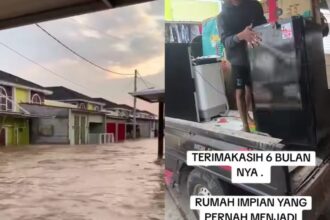 Warga Perumahan The Arthera Hill Ekstension Desa Jayasampurna, Kecamatan Serang Baru, Kabupaten Bekasi Jawa Barat, pergi meninggalkan rumah. Foto: Tangkap layar IG @cikarangceria