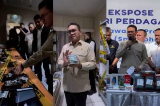 Menteri Perdagangan (Mendag) Budi Santoso datangi dan tutup pabrik rakitan ilegal tersebut ditemukan beroperasi di sebuah ruko kawasan Green Court, Cengkareng, Jakarta Barat. Foto: Tangkap layar IG @kemendag