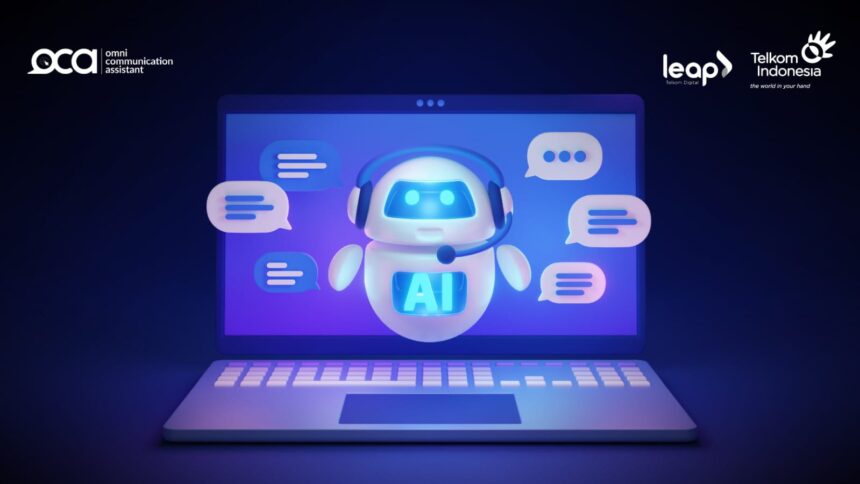 OCA AI dari Telkom hadirkan chatbot builder drag and drop tanpa coding. Bangun chatbot untuk WhatsApp, Instagram, dan website dengan mudah. Foto: Telkom Indonesia