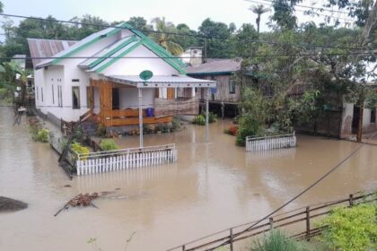 Kondisi Dusun Ajjapanisi, Desa Siame, Kecamatan Palakka dan pemukiman warga di Desa Kadai, Kecamatan Mare, Kabupaten Bone, Sulawesi Selatan, terdampak banjir, Senin (7/7/2025). Foto: BPBD Kabupaten Bone