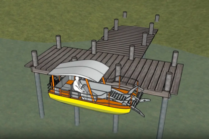 Desain kapal pembersih sampah yang dibangun peneliti Indonesia. Foto: BRIN