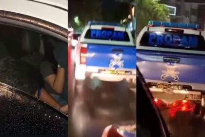 Mobil dinas Propam Polres Tapanuli Selatan viral diduga tabrak lari di Medan ternyata dipakai anak di bawah umur. Foto: Tangkap layar IG @fakta.indo