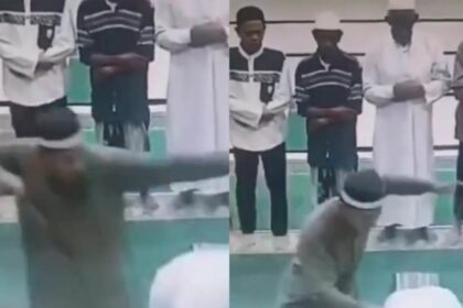 Imam masjid di Kabupaten Morowali Utara, Sulawesi Tengah ditikam saat memimpin salat Subuh, Senin (25/8/2025). Foto: Tangkapan layar video viral