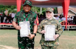Bupati Hj.Ratna Mahmud Bersama TNI ikut Giat TMMD ke-125 Tahun 2025 di Sp.7 Desa Kota Baru Cecar Kecamatan BTS Ulu.