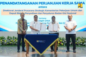 Kementerian Pekerjaan Umum (PU) dan Badan Gizi Nasional (BGN) menandatangani Nota Kesepahaman (MoU) dan Perjanjian Kerja Sama (PKS) sebagai langkah awal sinergi mendukung pembangunan Satuan Pelayanan Pemenuhan Gizi (SPPG) di seluruh Indonesia.