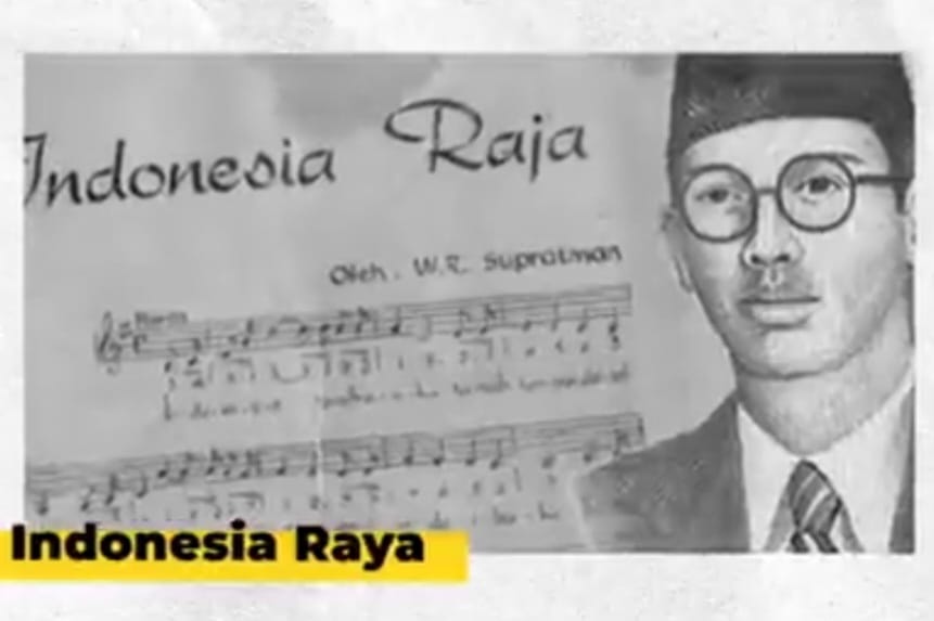 Lagu Indonesia Raya ciptaan W.R. Supratman. Foto: Tangkap layar X @sar