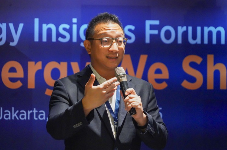 Wakil Ketua Umum Kamar Dagang dan Industri (KADIN) Bidang Energi dan Sumber Daya Mineral (ESDM) Aryo Djojohadikusumo dalam Energy Insights Forum bertajuk “The Energy We Share”, yang diselenggarakan oleh KADIN Bidang ESDM bersama Katadata, di Jakarta, Rabu (20/8).