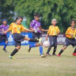 Partai final KU 10 MilkLife Soccer Challenge Surabaya Seri 1 2025 - 2026 mempertemukan SDN Kalirungkut I/264 melawan SDN Ngagel Rejo I/396 yang berangsung didi Stadion Brawijaya Surabaya, Minggu 24 Agustus 2025. Foto/ megapro