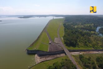 Tampak udara Bendungan Kedungombo yang siap mengaliri sawah petani. (Dok Kementerian PU)