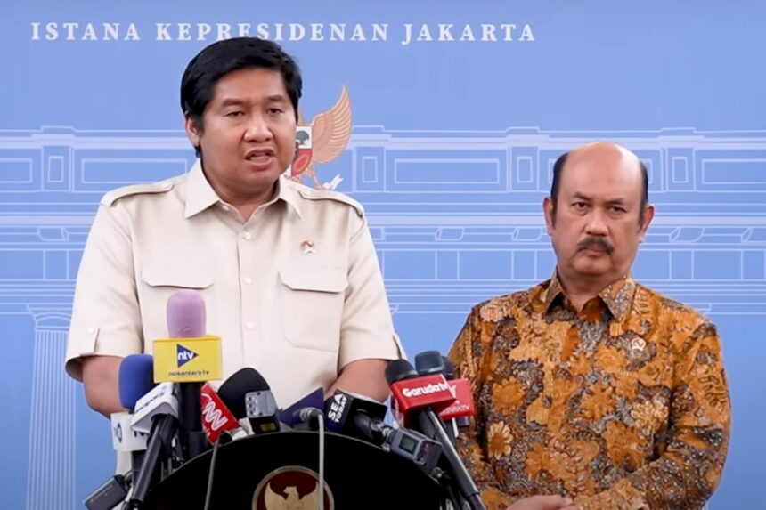 Menteri Maruarar Sirait saat tampil memberikan konferensi pers. Foto: Dok Setneg