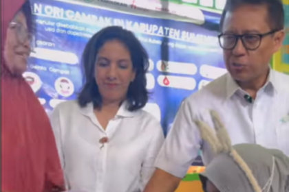 Menkes Budi Gunadi Sadikin saat meninjau imunisasi campak di Sumenep, Jawa Timur, Kamis (28/8/2025). Foto: Instagram @bgsadikin