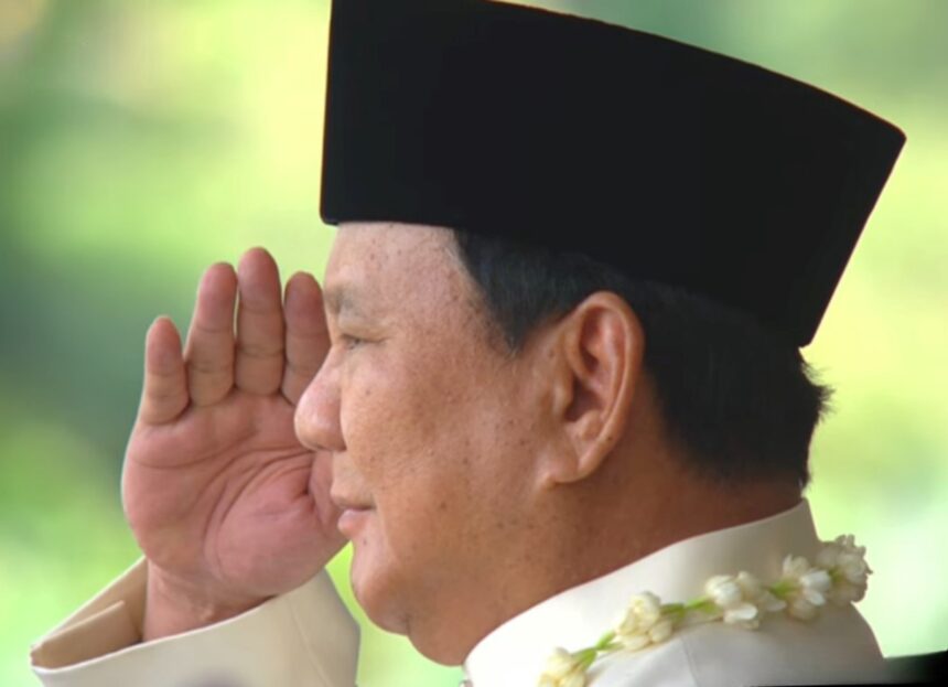 Presiden Prabowo Subianto pimpin upacara HUT ke-80 RI di Istana. Foto: YouTube Setpres