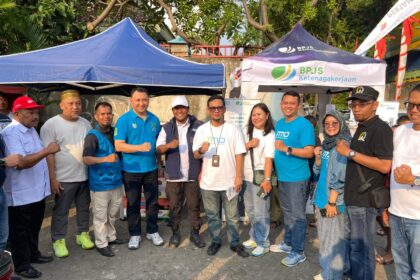 Kantor Cabang BPJS Ketenagakerjaan Jakarta Pluit gelar layanan program perlindungan Jamsostek di RPTRA Rasela, Rawa Badak Selatan, Koja, Jakarta Utara. Foto: Ist