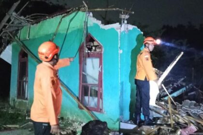 Musala di Desa Sukabungah, Kecamatan Bojongmangu rusak akibat gempa. Foto: BPBD Kabupaten Bekasi