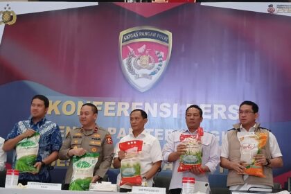 Bareskrim Polri melalui Satgas Pangan mengungkap kasus beras oplosan, dok. TBN