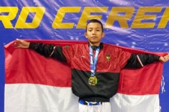 Arief Rahman, siswa MIN 7 Tapanuli Tengah yang meraih kemenangan di turnamen Taekwondo Internasional. Foto: Kemenag