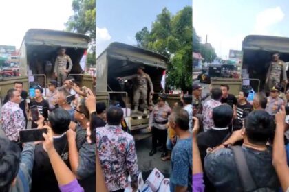 Video Penertiban posko Aliansi Masyarakat Pati bersatu di Alun-alun Pati oleh petugas Satpol PP berlangsung sangat ricuh pada Selasa (5/8/2025). Foto: Tangkapan Layar X @bacottetanggaid