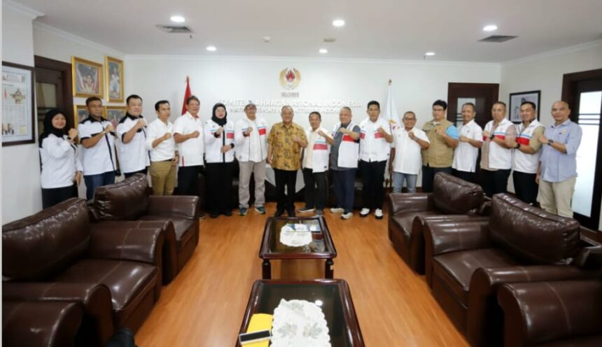 Forum Komunikasi KONI Kota (FKONITA) seluruh Indonesia audiensi dengan Ketua Umum KONI Pusat, Marciano Norman.(ist).